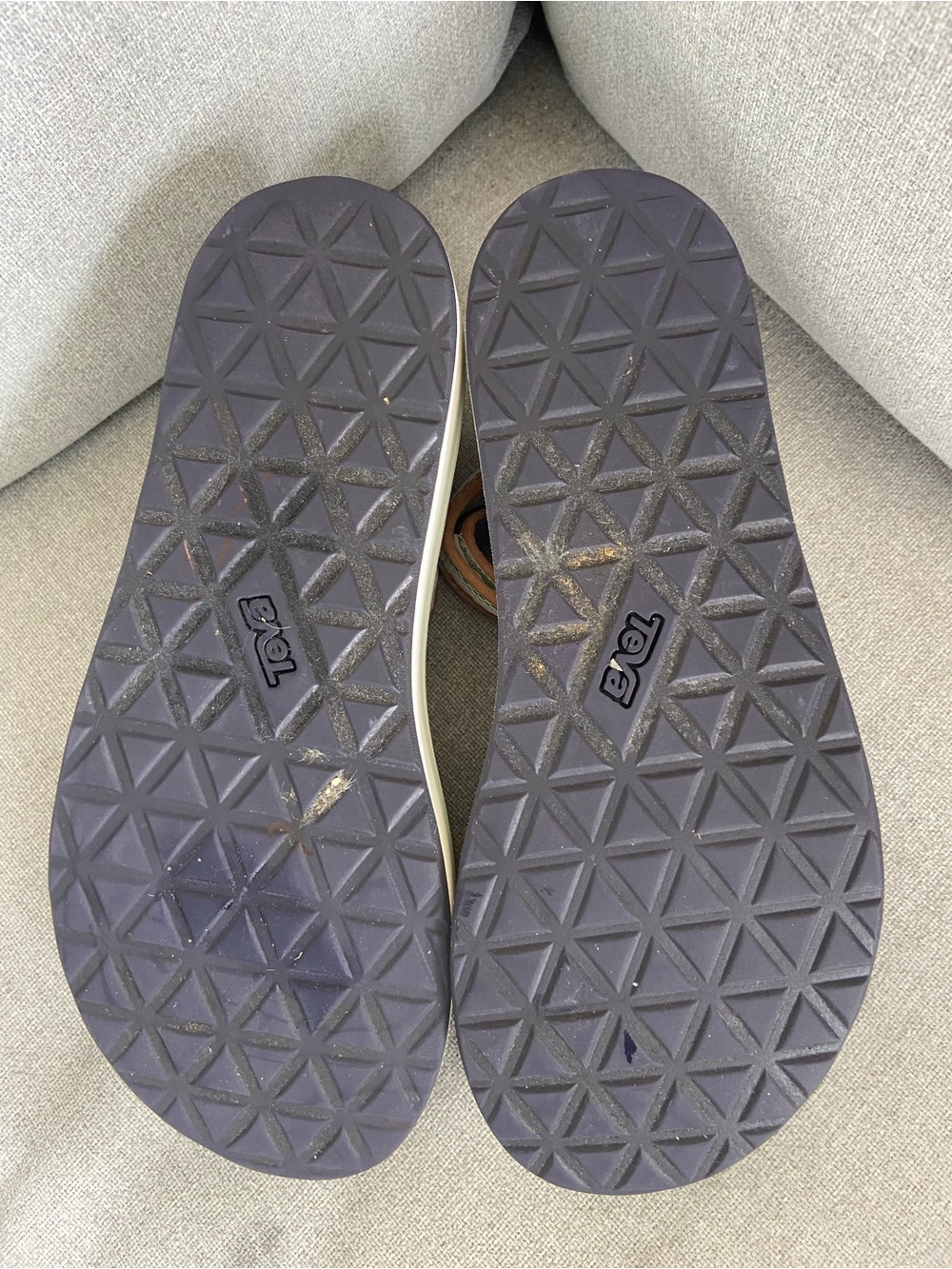 Teva Olive Green Platform Sandals with Brown and Cream Straps - Picture 8 of 8